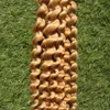 Deep Wave Braiding Human Hair Bulk Hair Extensions Hair Weave 100G 613 Bleach Blonde Weft Width 25cm-65cm