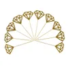 10Pc/bag Wedding Cake Topper Decor Gold Glitter Diamond Crown Cupcake Toppers Wedding Ceremony Birthday Party Supplie