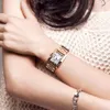 Skmei Fashion Armband Womens Watch Casual Auto Date Rectangle rostfritt stål handledsurer Relogio Femenino Horloge Dames 12841245x