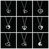 Scissors Comb Pendant Necklace Heart-shaped Stainless Steel Silver Gold Lover Link Chain For Women Gift Charm Jewelry Wholesale