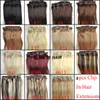 clip in human virgin hair extensions 70-160g different color brazilian hair