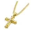 Collier croix femmes hommes bijoux Joyeria jésus croix pendentif chaîne côtés pointus strass Hip Hop collier Chain6690061