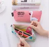 flamingo Pencil Pen Canvas Case Cosmetic Small Makeup Tool Bag Storage Pouch Purse school suppliers student pencil cases