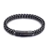 bateau libre mens 8,66 pouces (22 cm) 8 mm en acier inoxydable 316L Vintage noir Hip-HOP Figaro Lien Chaîne Bracelet Bracelet Cool fermoir à bascule