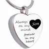 always on my mind forever in my heart Cremation Urn Jewelry heart Memorial Ash Keepsake Necklace