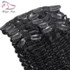 Evermagic crépus curl clip dans les extensions pour cheveux afro-américains 7pcs / set 120g / pcs G-EASY cheveux bouclés clip ins