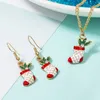 Fashion Necklace Earrings Sets Christmas Jewelry Sets Rhinestones Christmas Party Costume Decorations Xmas Gift for Women Girls