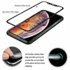 3D 곡선 소프트 에지 탄소 섬유 아이폰 XS MAX / XS / XR / X에 대 한 강화 유리 스크린 프로텍터 소매 상자와 탄소 섬유 강화 유리