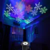 Hot New Moving LED RGB Fiocchi di neve multicolore Wall Landscape Laser Projector Lamp Lights White Snow Sparkling Landscape Projector Lights