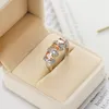 5 PCS Lot Lucky Shine 친구 선물 선물 최고의 스타 Morganite Champagne Zircon 925 Sterling Silver Plated Rings Russia American Australi299b