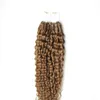 Light Brown Micro Loop Remy Hair Extensions 100g / st Micro Loop 1g Curly Micro Bead Hair Extensions