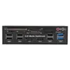 Freeshipping 5.25inch multimediów Dashboard Panel przedni USB3.0 / 2.0 HUB ESATA SATA AUDIO MULTI CARD czytnik dla komputerowych Dyski optyczne Zatoka