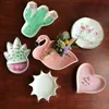 5pcs Moda creativa Piatti decorativi in ceramica Vassoio per gioielli Piatto portaoggetti Cibo Piatti da dessert Cactus Flamingo Palm Decorazioni per la casa