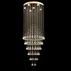 Moderne LED Kroonluchter Licht Clear K9 Crystal Lighting Rain Drop Hanging Lamp Fixtures D60CM H180cm 8 GU10 Flush plafondlichten