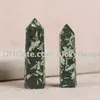 Kleine natuurlijke Chrysanthemum Stone Quartz Crystal DT Wand Point Healing Special Flower Mineral Rock Tower Obelisk Specimen Crystal Generator