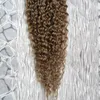 Çift çizilmiş derin kıvırcık cilt atkı bant saç uzantıları 100g 40 adet insan saç uzantıları-yapışkan bakire Brezilyalı saç ücretsiz kargo