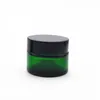 Green Glass Jar Cosmetic Lip Balm Cream Jars Round Glass Test Tube with inner PP Liners 20g 30g 50g Cosmetic Jar