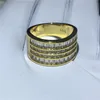 Luxe ring kanaal instelling 5A cz steen geel goud gevuld engagement bruiloft band ring voor vrouwen bruids fijne sieraden