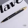 Stylo à bille roulante à encre bleue noire plaquée or stylos de signe de cadeau d'affaires de luxe avec boîte-cadeau peut imprimer le Logo