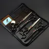 7 inch electroplating blackpurple lander scissors set with 4 pcs scissors combretail case and Hemostatic forceps5365983