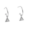 925 sterling silver triangle cz drop charm earring with circle hoop geometric minimal dainty simple ear wire jewelry