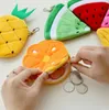 Soft Plush Watermelon Orange Fruit Women Coin Purse Mini Cute Oval Zipper Children Girl Coin Wallet USB Cable Headset Bag