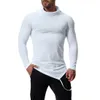 Marca O-Neck Irregular T-shirt dos homens novos Casual camisa de manga comprida T Slim Fit Academia Academias camisetas Camisetas masculinas Tops S-2XL J181032