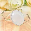 Hot Sales Wedding Rings White Oval Moonstone Gems 925 Sterling Silver Plated For Women Rings free Shipping
