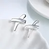Fine 925 Sterling Silver Earring,2018 New Style 925 Silver X shaped geometric Earrings For Women Fashion Jewelry Hot Sale SE019