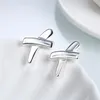 Fine 925 Sterling Silver Earring,2018 New Style 925 Silver X shaped geometric Earrings For Women Fashion Jewelry Hot Sale SE019