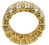 Anéis masculinos de hip-hop com pedras laterais duplas fileiras de pequenos anéis de festa de pedra grande cz tamanho 7-11