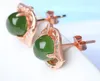 2018 Women Fashion Green Chalcedon Boucles d'oreilles Femme039S S925 Silver plaqué mosaïque jade Earring girl bijoux accessoire sexy 1pair332593