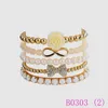 3pcs Punk Hope & Peace & Infinity & Rivet Beads Bracelet Sets Women Gold color Multilayer Gift Jewelry B0404