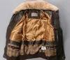 Kuzu kürk yakalı A2 hava kuvvetleri uçuş koyun derisi deri bombacısının ceketler AVIREXFLY Erkekler hakiki deri ceketler
