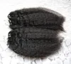 Kinky Straigh Micro Ring Hair Extensions 1g / Strand 200g Micro Loop Extensions Grova Yaki Mänskliga hår Mikroslänk Mänskliga hårförlängningar