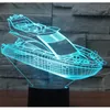 3D Illusion LED Nachtlicht Schiff Yacht 7 Farben Licht Dekoration Lampe Neue Acryl Leuchten #R21