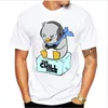 Maglietta corta estiva da uomo moda uomo marchio di abbigliamento t-shirt maschile in cotone Cartoon Penguin cooking stampa maglietta abbigliamento da uomo