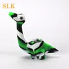 Popular buying silicone smoking pipes with glass bowl for tobacco unique water pipes dinosaur shape glass bong fashion design 4.3 inch