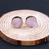 fashion Gemstone Stud Earring limitate Natural Stone Gold Plated Round Crystal Rhinestone Earrings hip hop jewelry