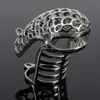 Novo dispositivo de castidade masculina projeta novo-cinto de castidade de aço para os homens novos dispositivos de castidade gaiola de galo de design de cobra com anel spike removível