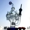 30cm Height Matrix Perc Glass Bong Recycler Bong Dab Oil Rigs with Octopus Arms Fashion Design Water Pipes with Ceramic Nail Cap OA013