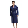 Chiński styl Mężczyźni Kimono Szlafrok Nightwear Loose Satin Robe Piżamy Home Nosić Casual Mężczyzna Z Długim Rękawem Koszula Nocna