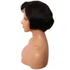 haute qualité 6 pouces Court Bob Perruques Cheveux Vierges Brésiliens naturel Droite Dentelle Avant ou pleine dentelle Perruques de Cheveux Humains Pour Les Femmes Noires