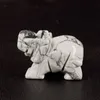 Dingingshengナチュラルクリスタルクォーツストーンハウライトタイガーアイ象の置物彫刻石の長寿ターコイズ魔術師の石の石