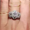 Vente chaude Réel 925 Bague De Mariage En Argent Sterling Doigt De Luxe Marquise Coupe SONA diamant Bijoux Pour Femmes Bagues De Fiançailles Anel