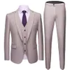 Romantyczny Fioletowy Collar Mężczyźni Garnituje One Button Dinner Party Trzy Kawałki (Kurtka + Kamizelka + Spodnie) Trim Fit Wedding Tuxedos