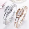 Women fashion dress watches Bracelet strap design white Retro Style Quartz watch Good gift Female wristwatch Rhinestone Casual clo176G