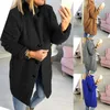 Winter Womens Tjock Varm Faux Fur Teddy Bear Pocket Fleece Jacket Long Coat Casual Outwear Overcoat Fashion