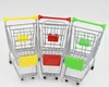 Factory Supply Simulation Supermarket Shopping Mini Shopping Cart Roestvrij stalen metalen opslag Desktop ornamenten Miniatures speelgoed