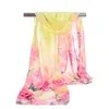 Sciarpa in chiffon di seta di nuovo arrivo Farfalla Florial Stampa da donna musulmana primavera e autunno modelli di sciarpa scialle del capo copertura estiva da spiaggia